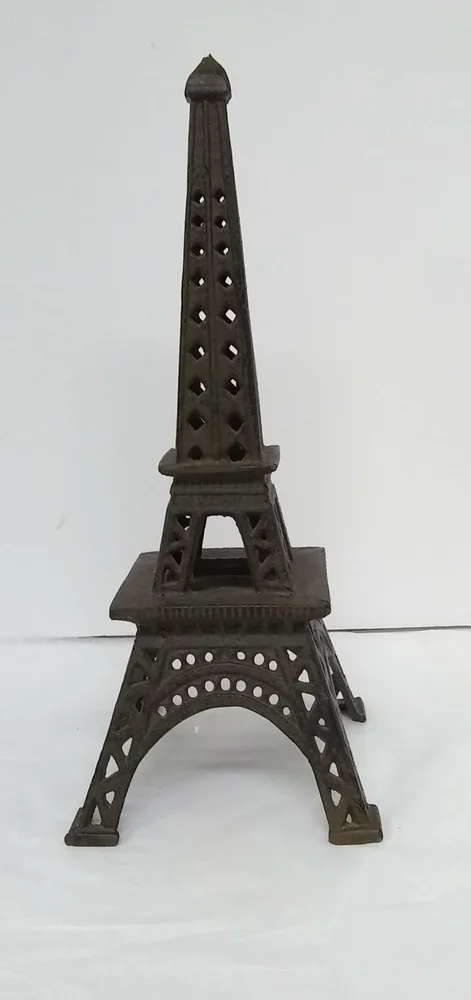Paris Eiffel Tower Brown Cast Iron Candle Holder 14